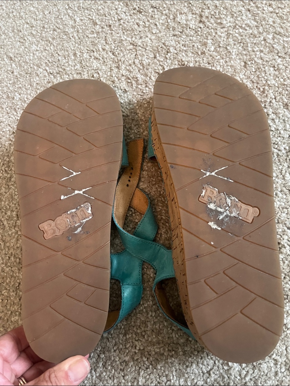 Born Turquoise Cork Footbed Sandals with Buckle - Picture 4 of 6